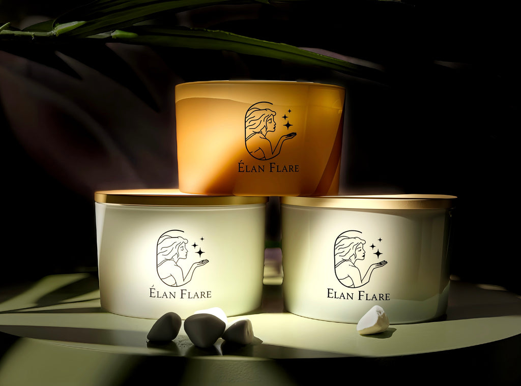 Élan Flare Premium Aromatic Candle – 700ml WHITE jar