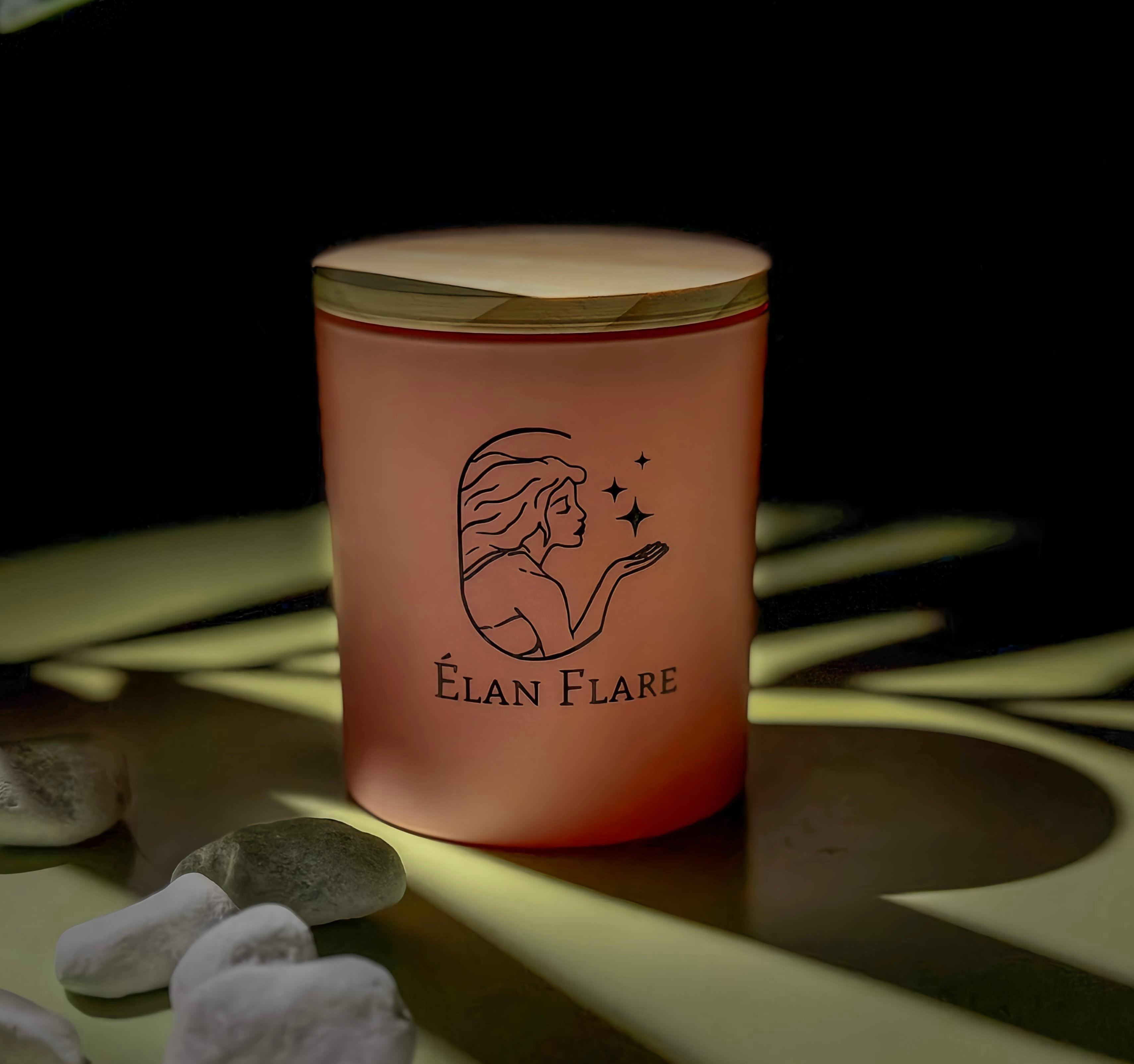 Élan Flare Premium Aromatic Candle – 300ml PINK jar