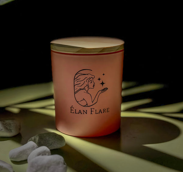 Élan Flare Premium Aromatic Candle – 300ml PINK jar