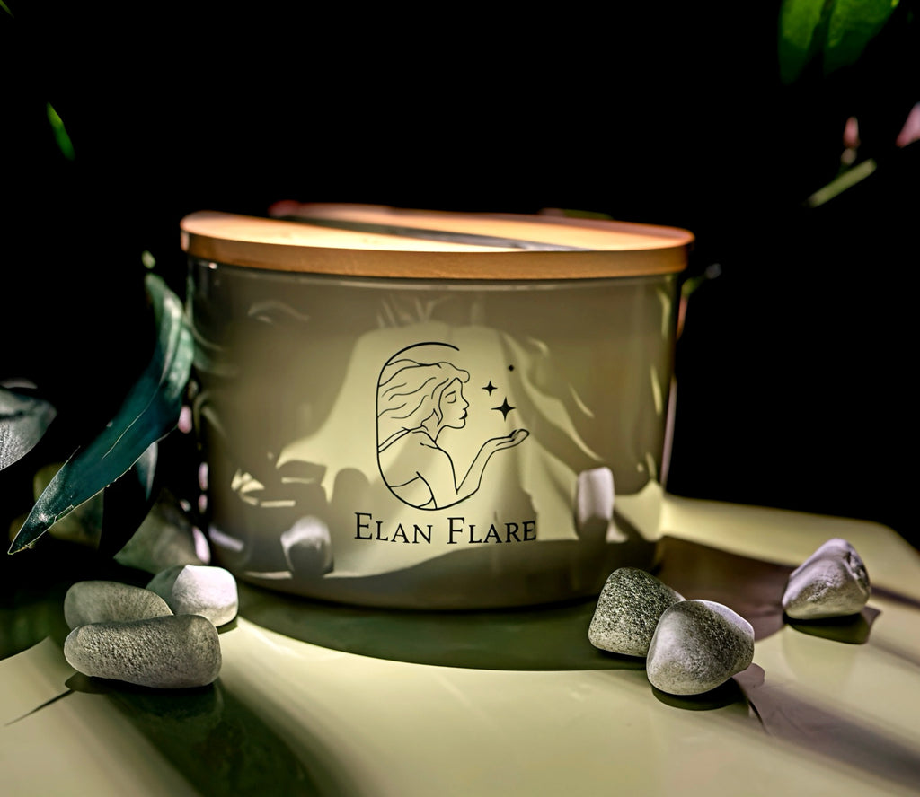 Élan Flare Premium Aromatic Candle – 700ml GRAY jar