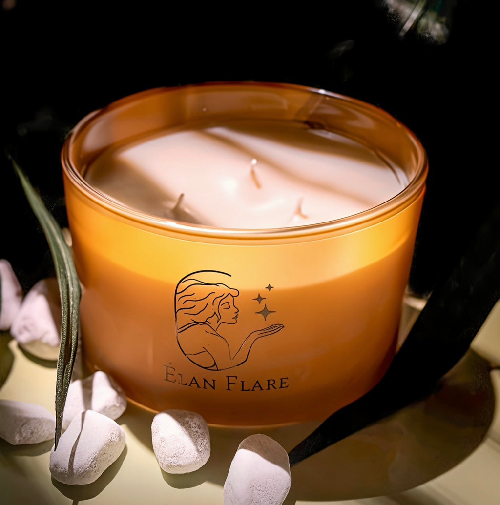 Élan Flare Premium Aromatic Candle – 700ml BROWN jar
