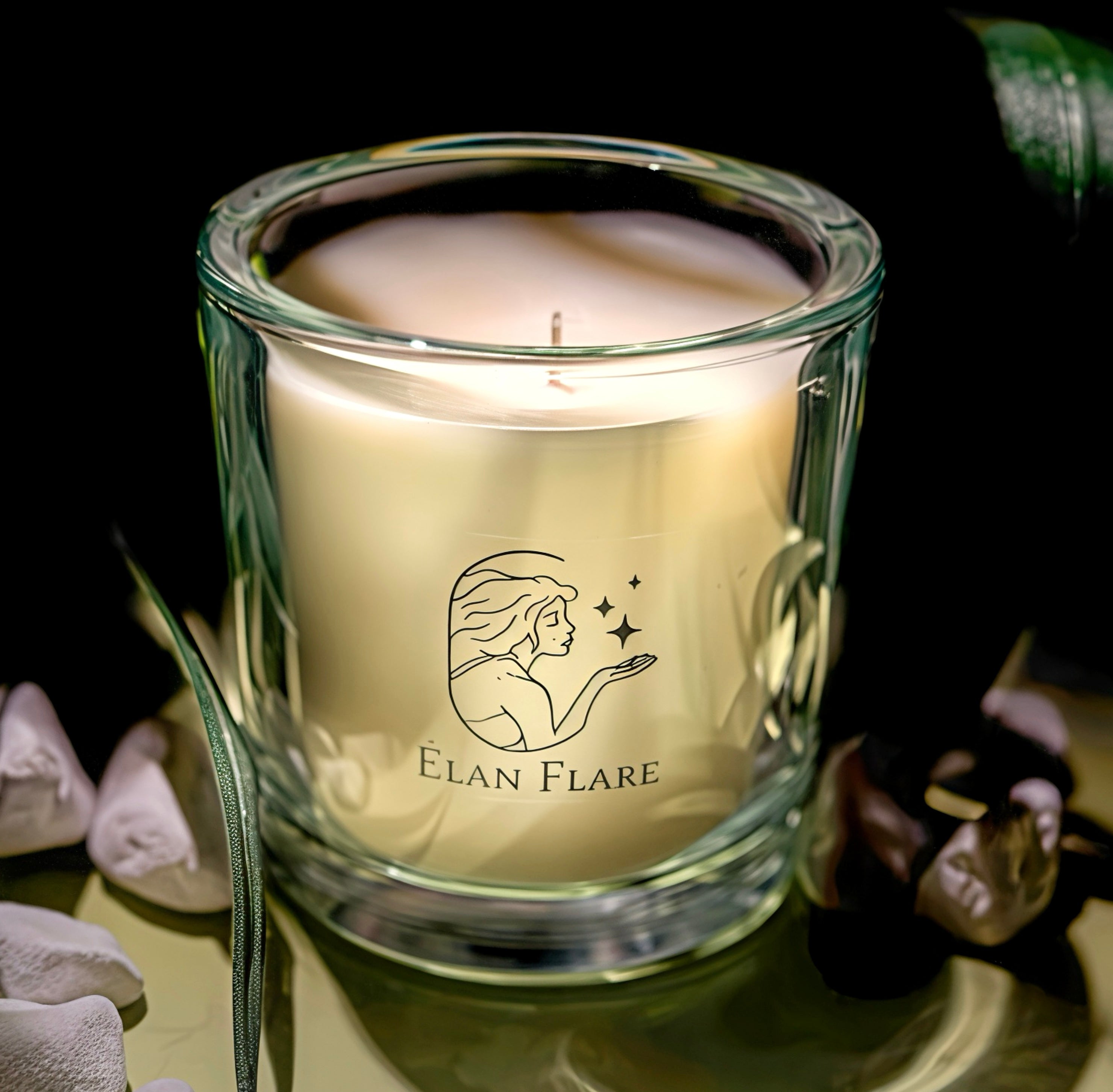 Élan Flare Premium Aromatic Candle – 300ml CLEAR jar
