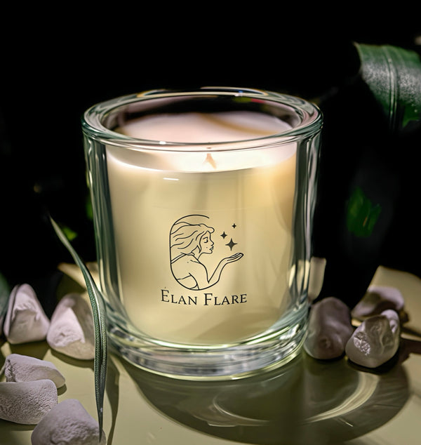 Élan Flare Premium Aromatic Candle – 300ml CLEAR jar